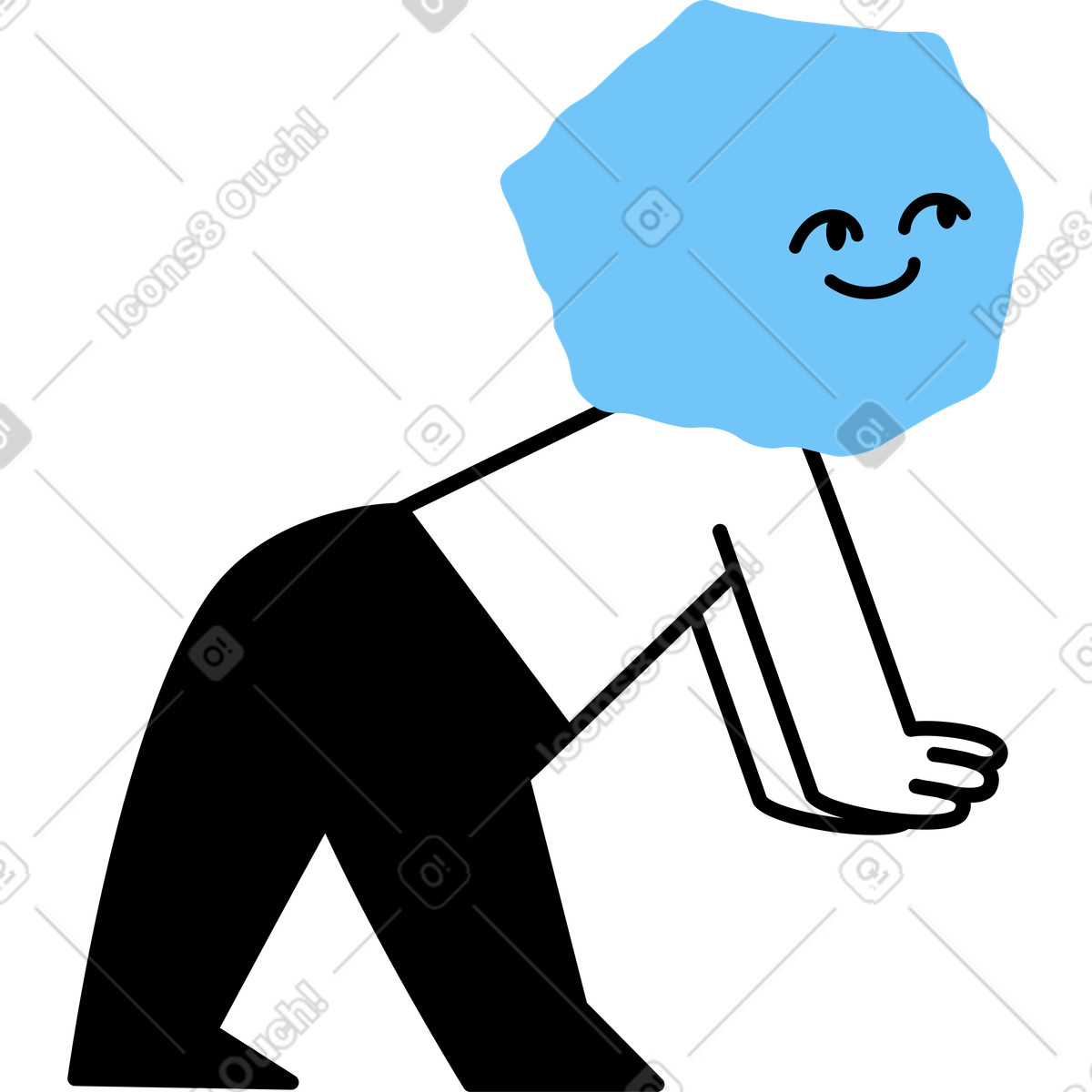 Ilustración Personaje haciendo clic en algo estilo Giggle a descargar PNG y SVG