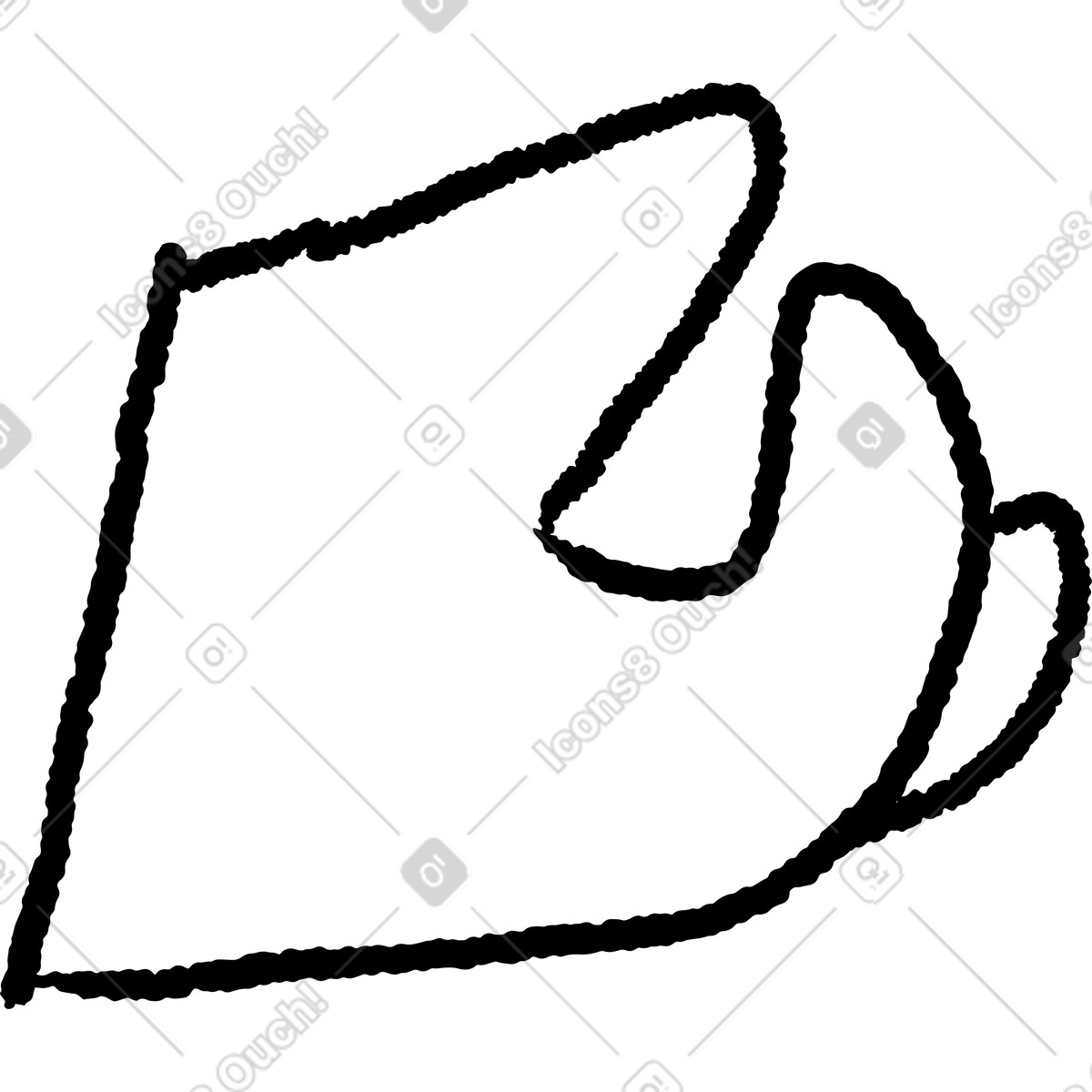 Ilustração de Hand outline minimalist gesture drawing with curved fingers line em no estilo Black Chalk para baixar em PNG, SVG