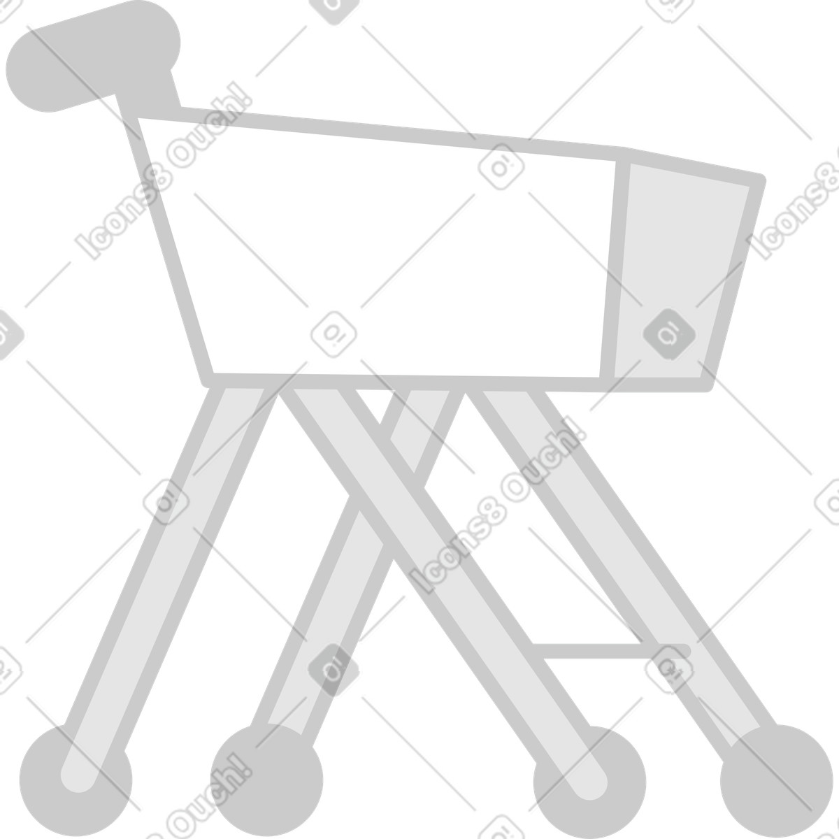 Carrello della spesa illustrazione in stile Giggle scarica in PNG, SVG