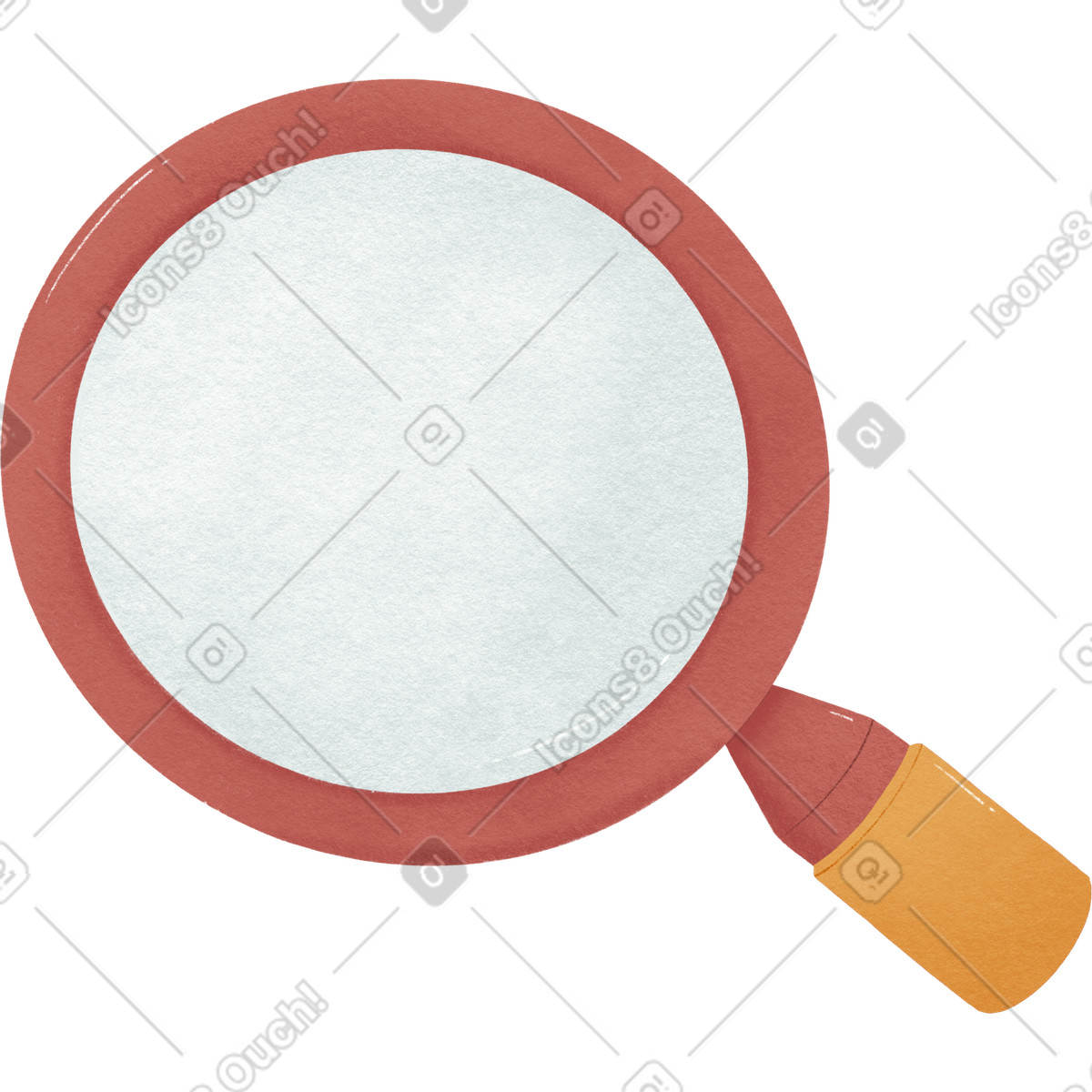 Red magnifying glass with yellow handle illustrazione in stile Woolly scarica in PNG, SVG