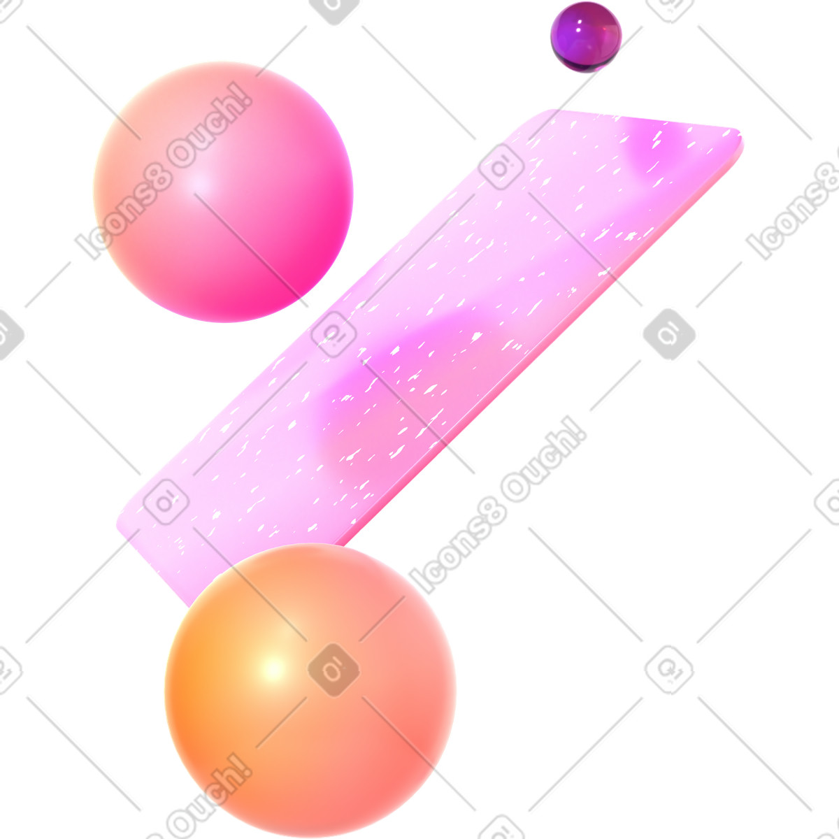 Plastic card and gradient spheres illustration in PNG, SVG