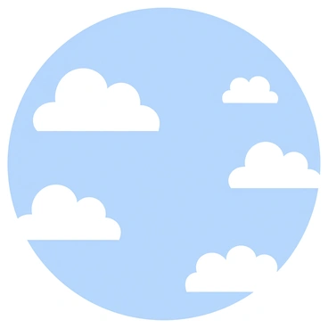 Fluffy white clouds scattered across a bright blue sky. The clouds are shaped like a wishbone, curving gracefully to create a distinct outline. The sunlight reflects off the clouds, giving them a soft, luminous quality. The overall scene conveys a sense of openness and tranquility.
