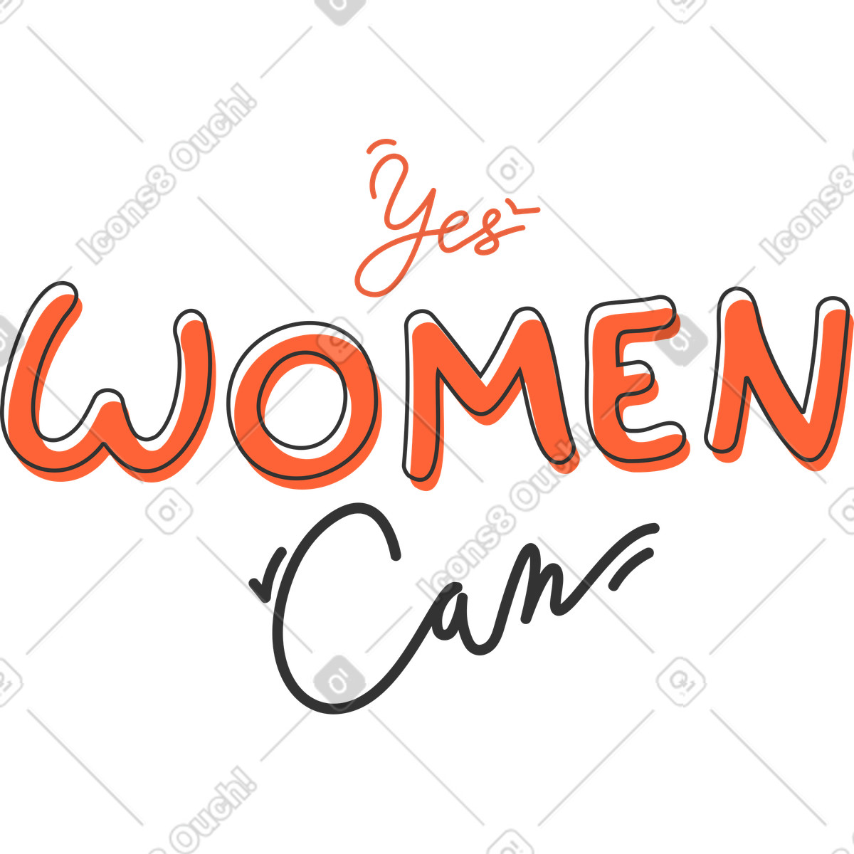 Ilustração de Sim as mulheres podem em no estilo Crayon para baixar em PNG, SVG