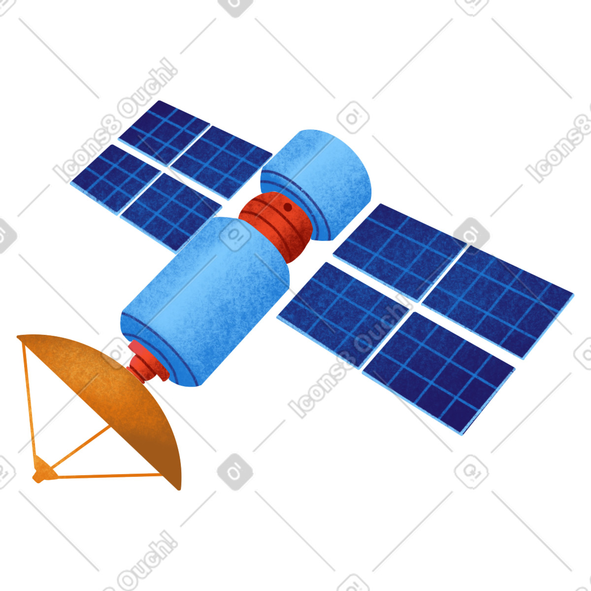 Ilustración Big blue satellite en estilo Gleam a descargar en PNG y SVG