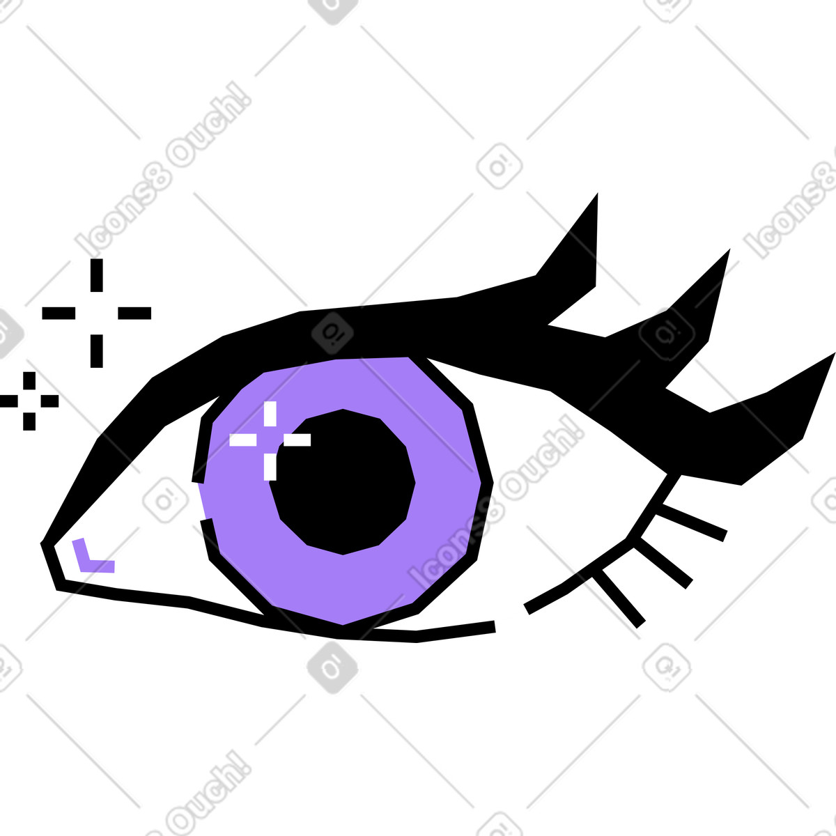 Amethyst スタイルの 眼 のイラストをPNG、SVG形式でダウンロード
