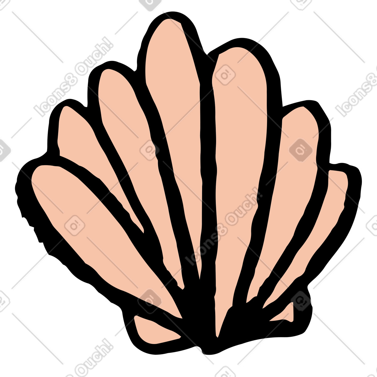 Guscio illustrazione in stile Scandi scarica in PNG, SVG