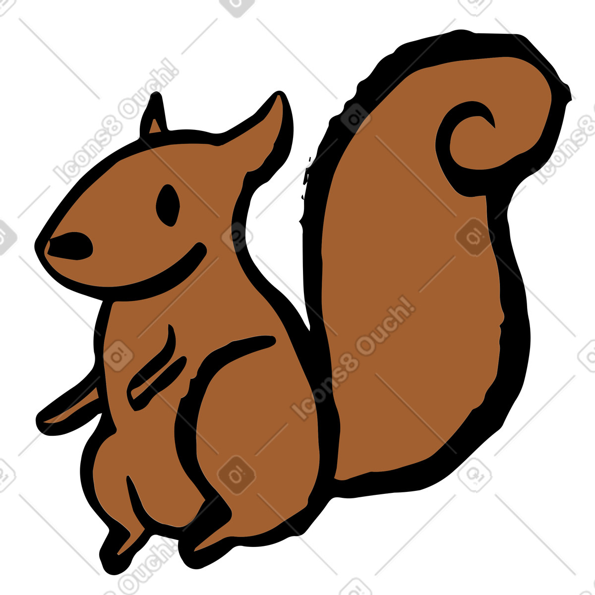 Sitzendes eichhörnchen-Illustration im Scandi-Stil als Download in PNG, SVG