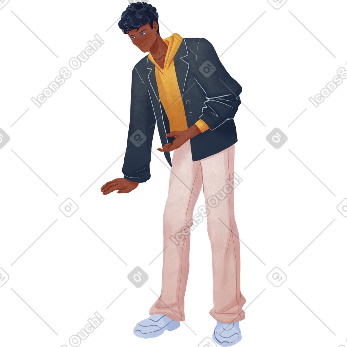 Ilustração de Homem pé com capuz em no estilo Lifestyle para baixar em PNG, SVG