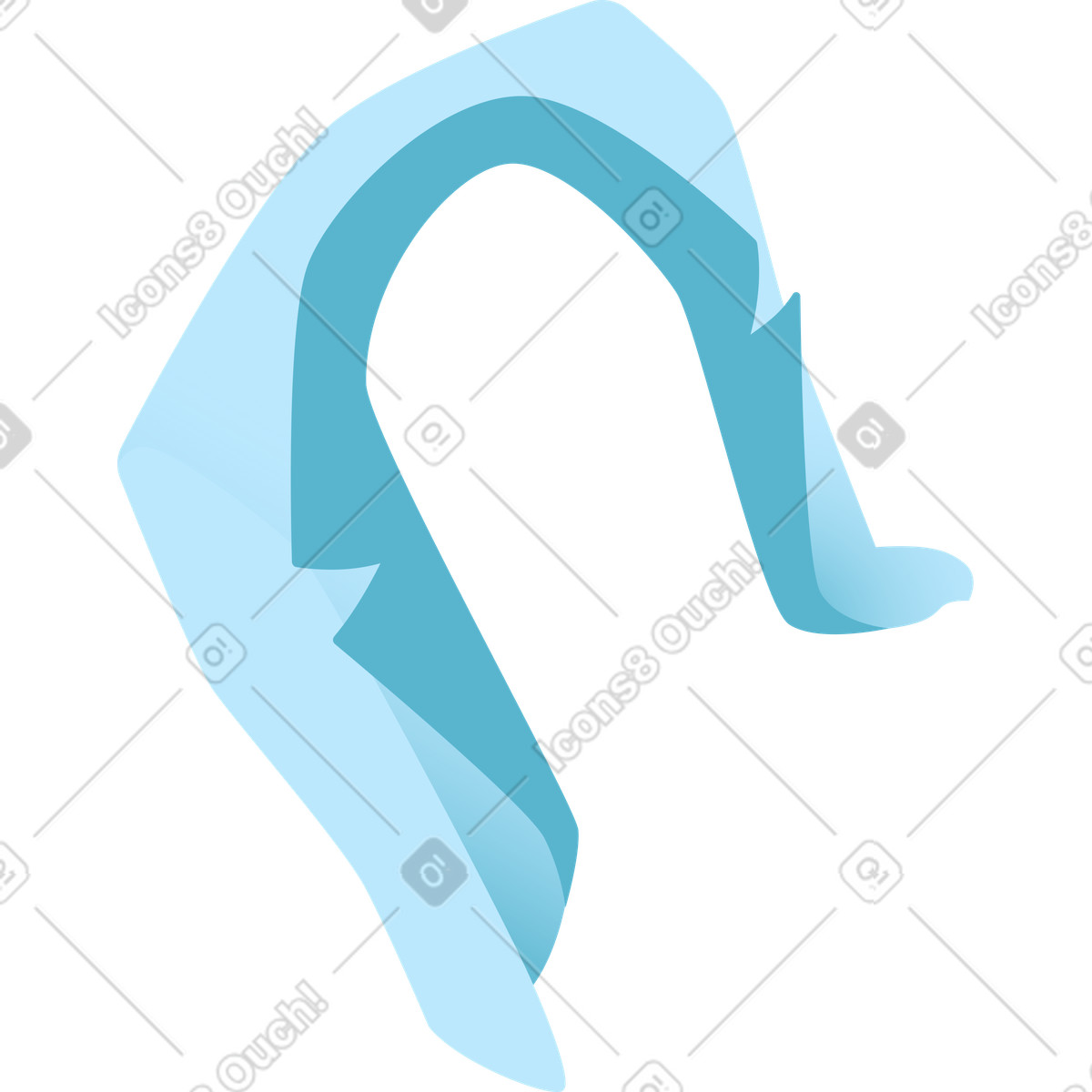 Blue jacket illustration in Fizzy style download in PNG, SVG