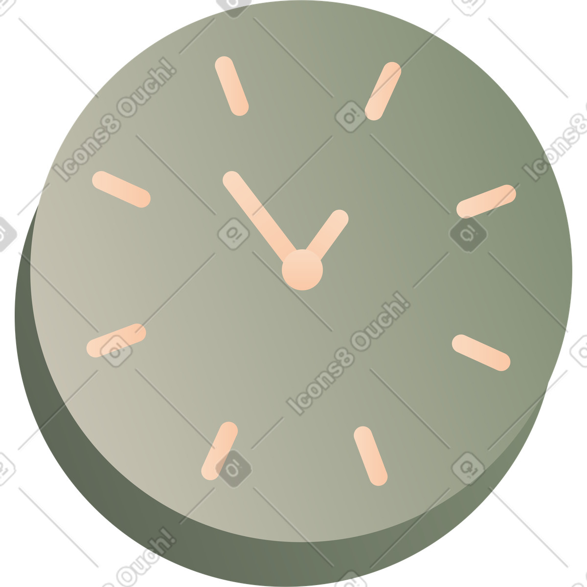 Clock illustration in Coworking style download in PNG, SVG