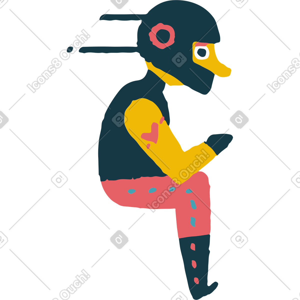 Driver illustration in Flamenco style download in PNG, SVG
