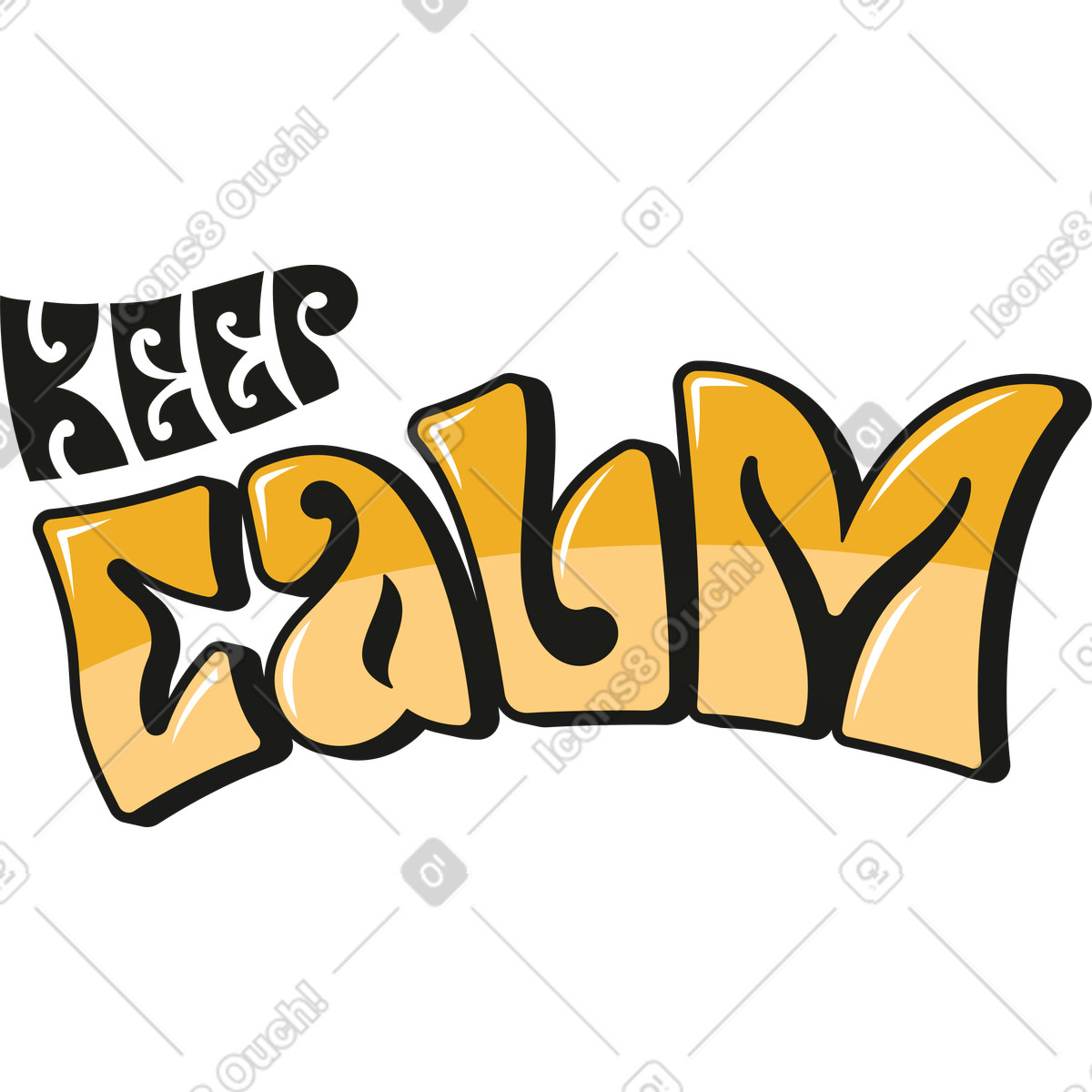 Illustration Rester calme dans le style Rubber à télécharger aux formats PNG, SVG