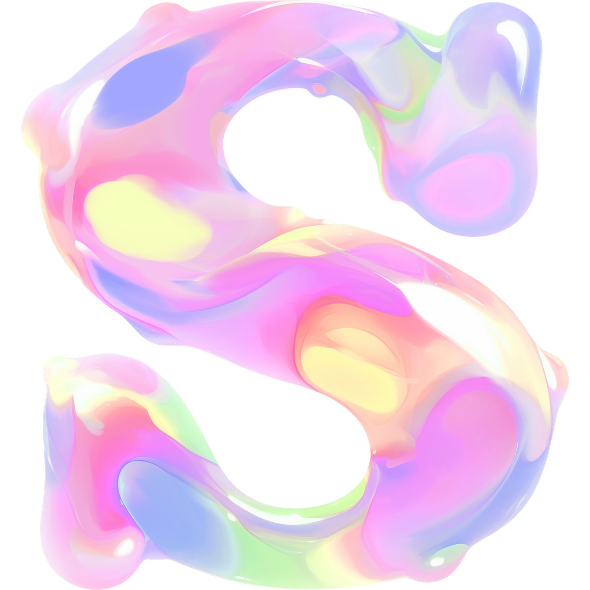 Lettera s illustrazione in stile Fluid scarica in PNG, SVG