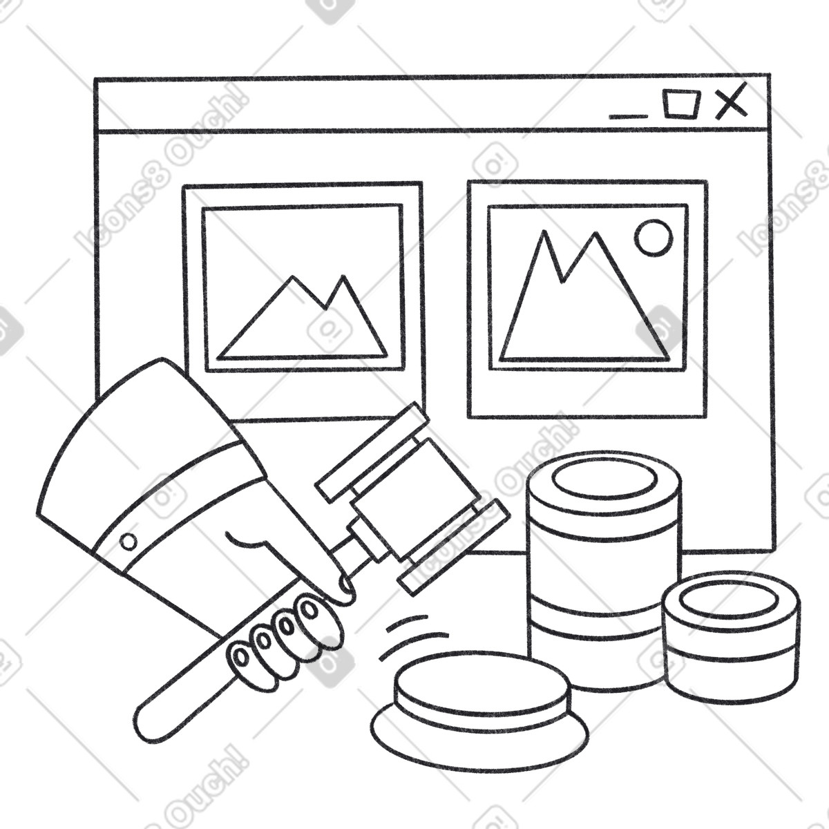 Иллюстрация Искусство аукционных площадок nft в PNG и SVG