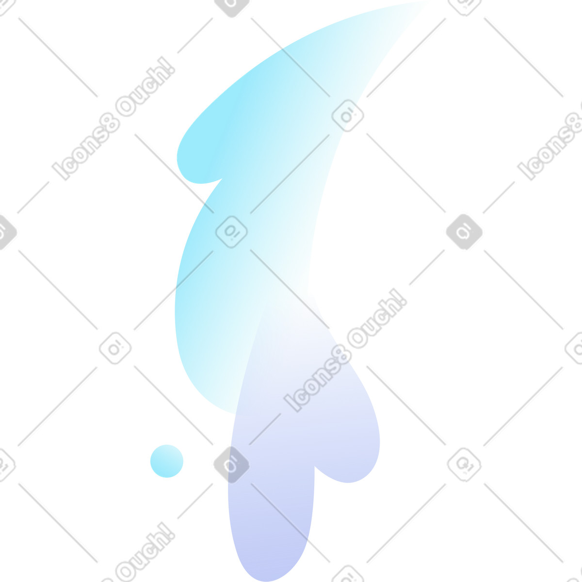 Blue splashes illustration in Airy style download in PNG, SVG