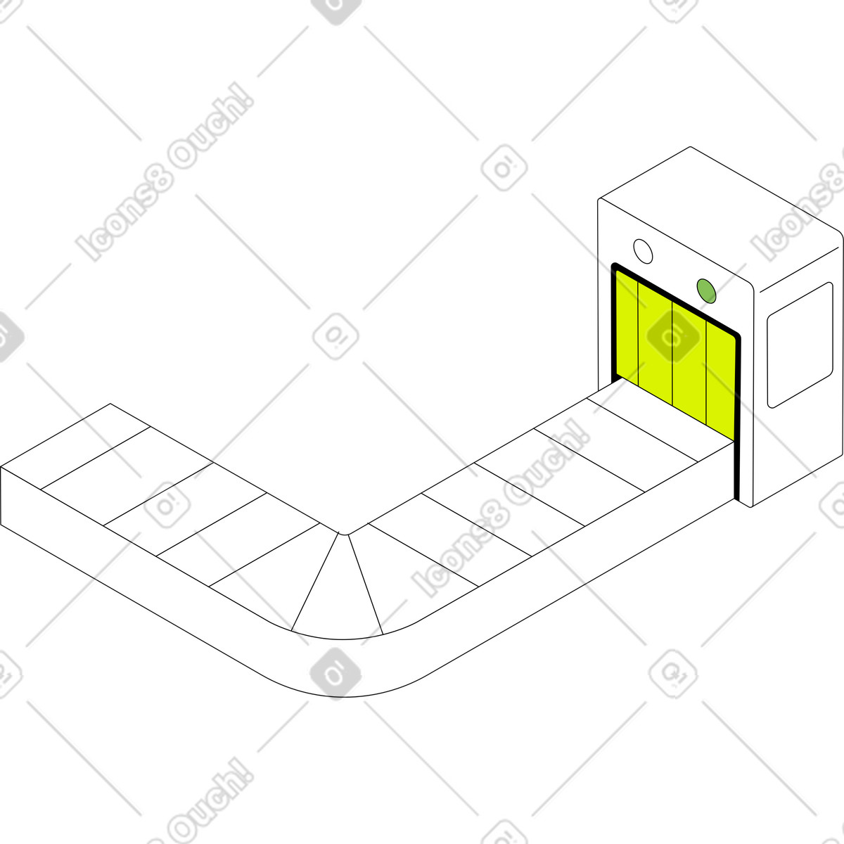 Ilustración Cinta transportadora en estilo Isometric a descargar en PNG y SVG