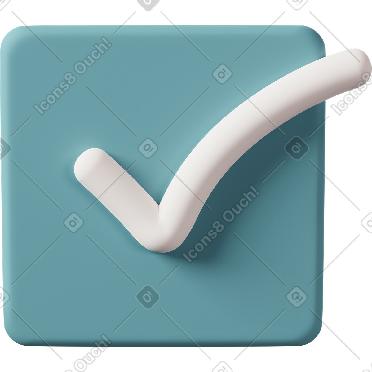 Häkchen im feld blau-Illustration 3D Casual life-Stil als Download in PNG, SVG