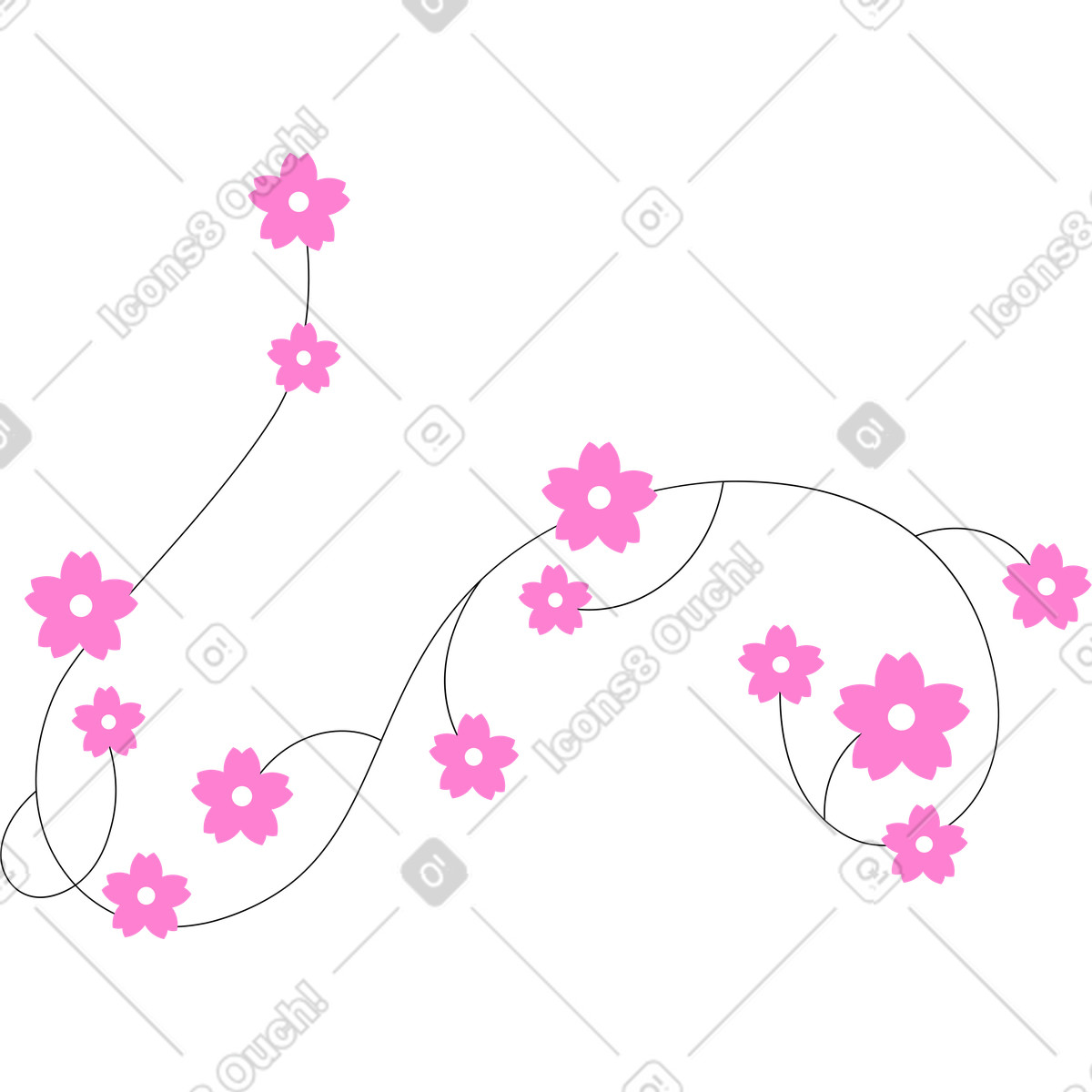 Ilustración Sakura en estilo Knotty a descargar en PNG y SVG