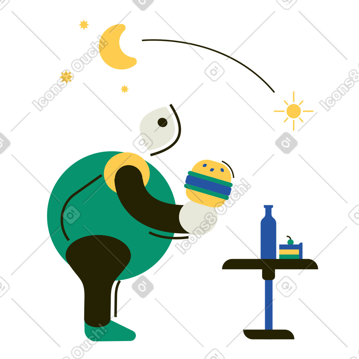 Nahrungssucht-Illustration im Spot-Stil als Download in PNG, SVG
