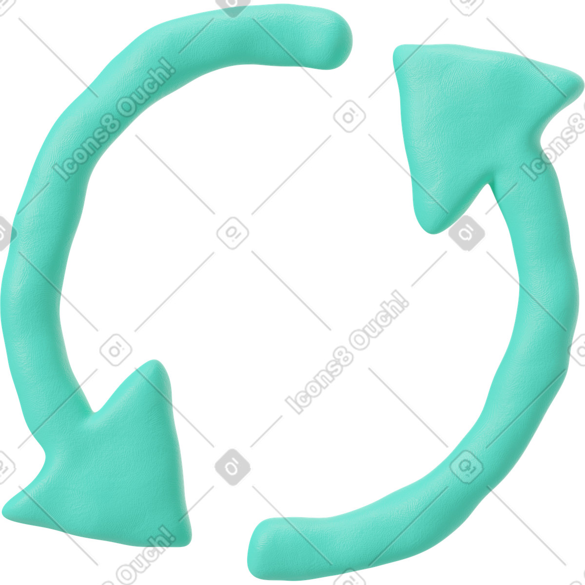 Synchronization symbol illustration in 3D Plastilina style download in PNG, SVG