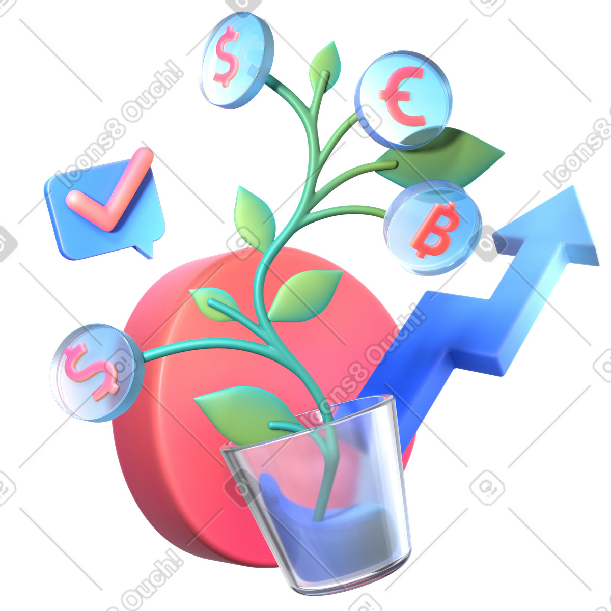 Ilustração de Crescimento do lucro investimento 3d morphis em no estilo Experimental para baixar em PNG, SVG