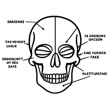 A detailed illustration of various facial muscles, labeled clearly, positioned on a human skull. The muscles are shown in varying states of tension to demonstrate their function in creating expressions. Each muscle is distinctly rendered with precise lines and shading to illustrate its structure. Diagrams accompany the illustration, indicating the effects of each muscle on the overall expression of the face, while the background remains simple to enhance focus on the muscles.