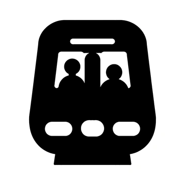 A sleek metro train arriving at a station with bright overhead lights illuminating the platform and passengers waiting.