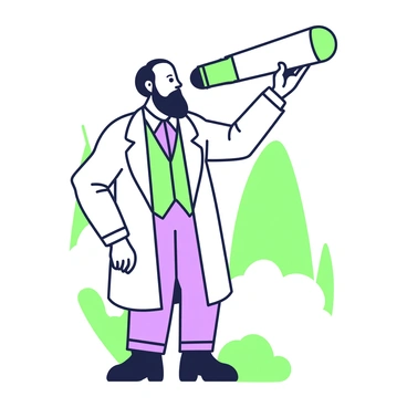 A scholar with a neatly trimmed beard is standing outdoors, holding a telescope in his right hand. He is wearing a three-piece suit consisting of a waistcoat, a long coat, and trousers. His expression shows curiosity as he gazes through the telescope, which is extended towards the sky. In the background, there are faint outlines of trees. The scholar is positioned slightly off-center, giving a sense of depth to the image, and a soft light illuminates his face, highlighting his focused gaze. The overall composition has the classic framing of a carte de visite.