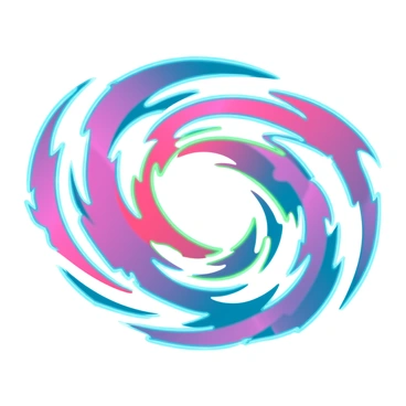 A dynamic swirl of vibrant colors including electric blues, fiery reds, and bright yellows. The colors blend and twist together, forming an energetic abstract pattern that flows and pulsates as if alive. The visual movement suggests a sense of rhythm and excitement, with the edges of the colors softly blending into one another, creating a fluid, wave-like effect. The overall composition is filled with motion, drawing the viewer's eye through the intricate layers of color and form.