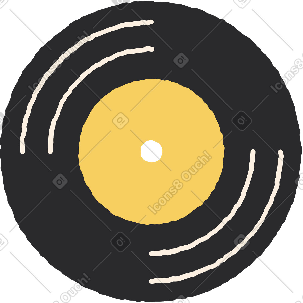 Ilustração de Disco gramofone em no estilo Pablo para baixar em PNG, SVG