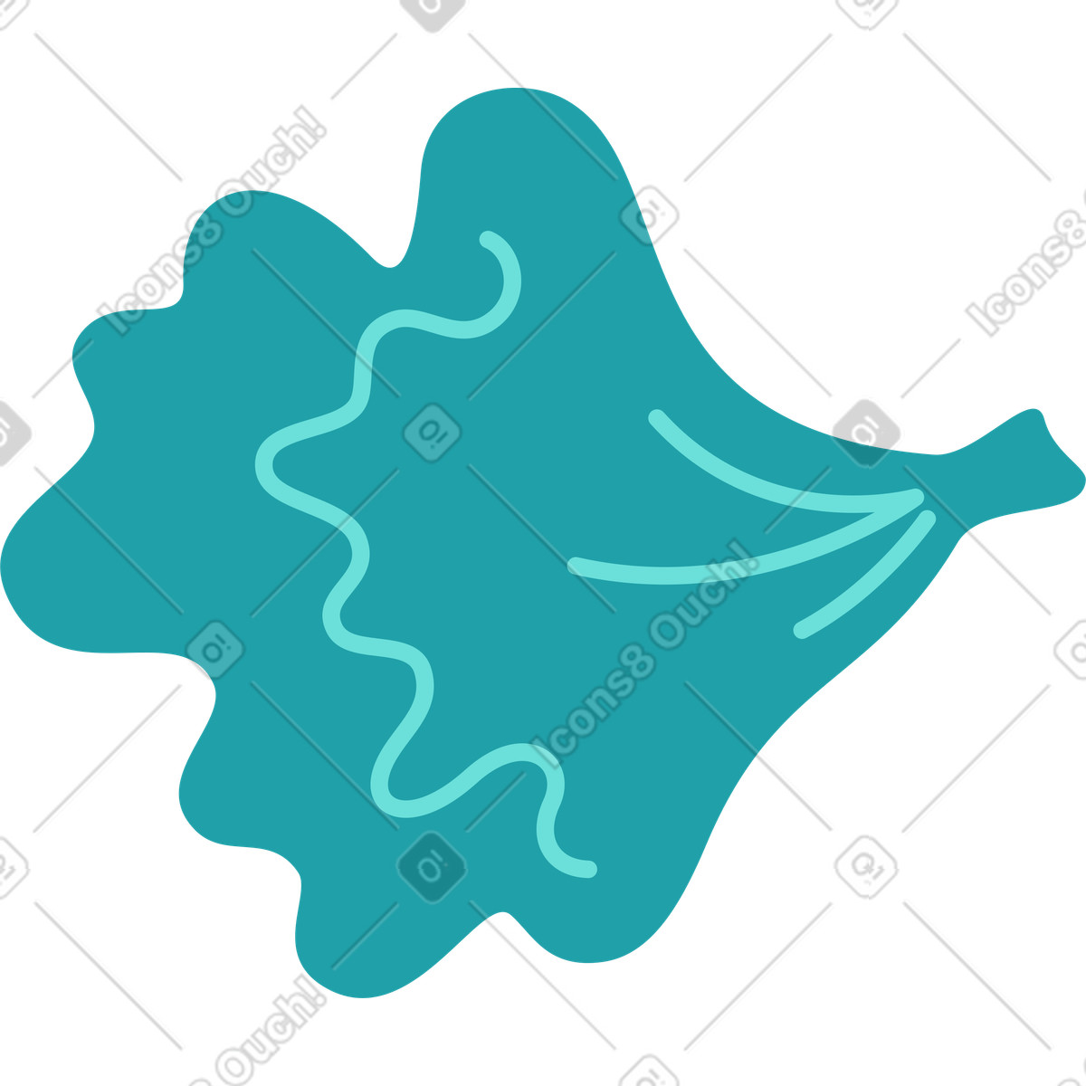 Foglia di lattuga illustrazione in stile Sammy scarica in PNG, SVG