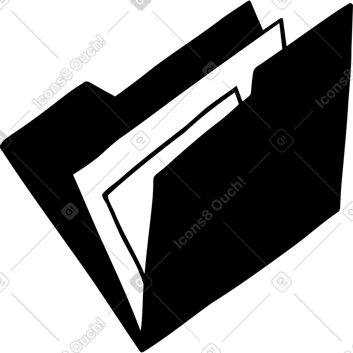 Black folder illustration in Journal style download in PNG, SVG