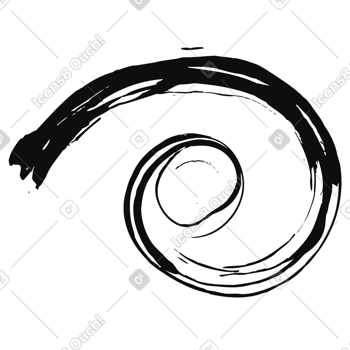 Schwarze schnecke-Illustration im Twirl-Stil als Download in PNG, SVG