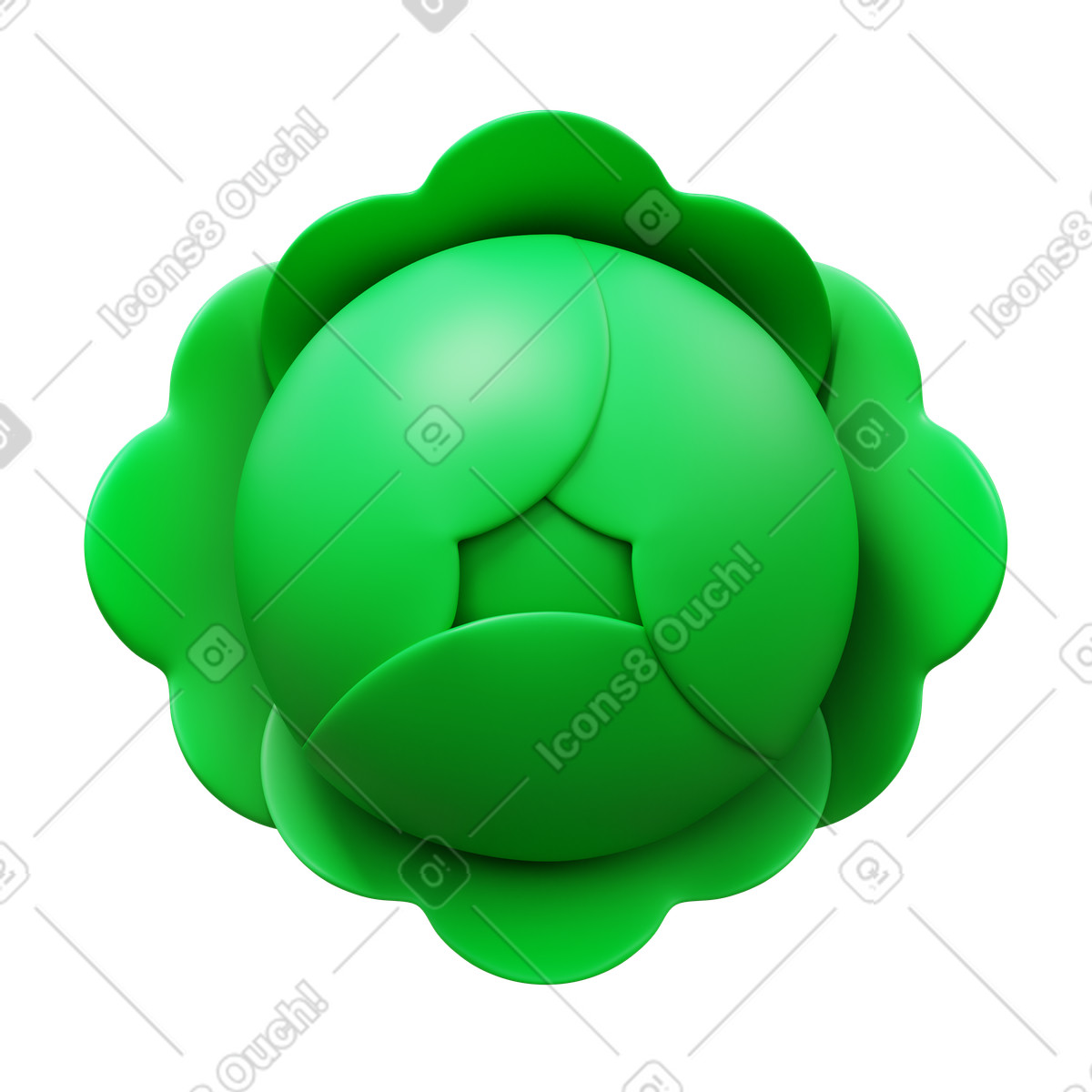 Ilustración Cabbage en estilo 3D Fluency a descargar en PNG y SVG