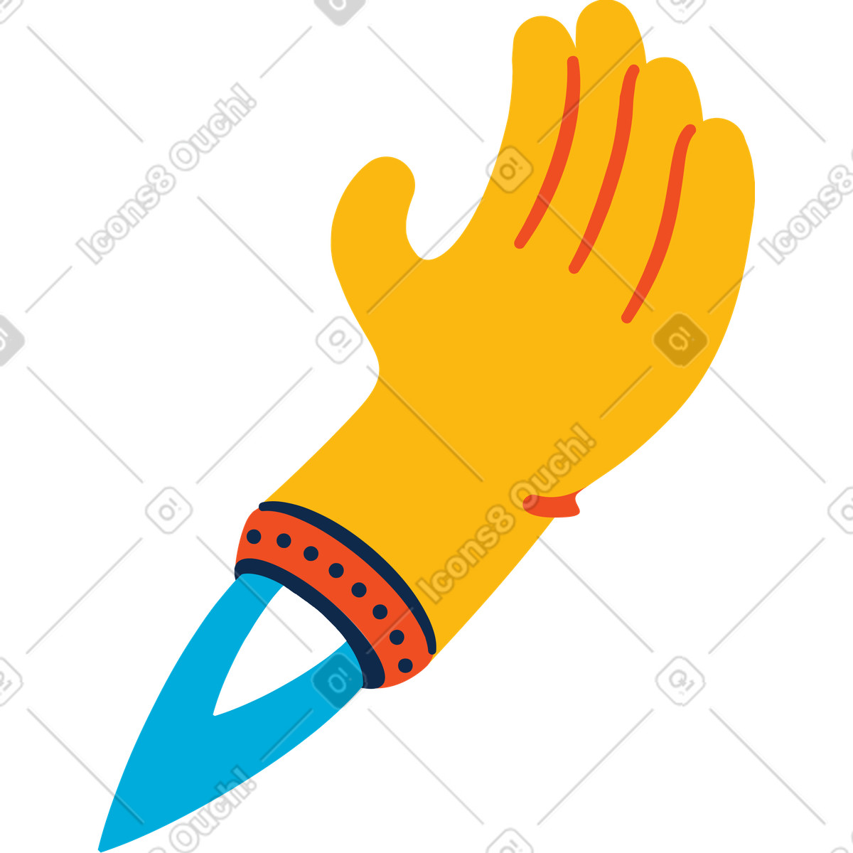 Mano volante illustrazione in stile Flame scarica in PNG, SVG