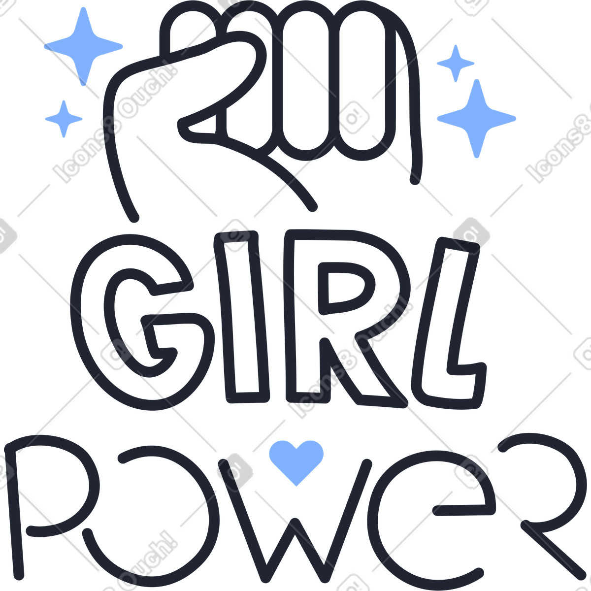 Potere della ragazza illustrazione in stile Pablita scarica in PNG, SVG