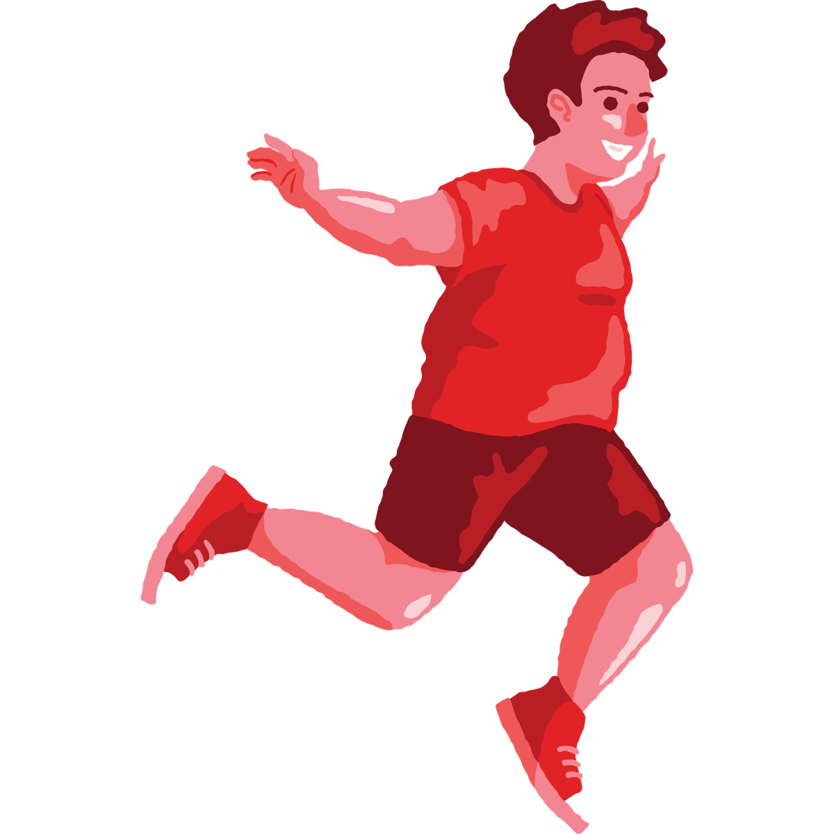 Ilustración Chubby boy jumping side view en estilo Cherry a descargar en PNG y SVG
