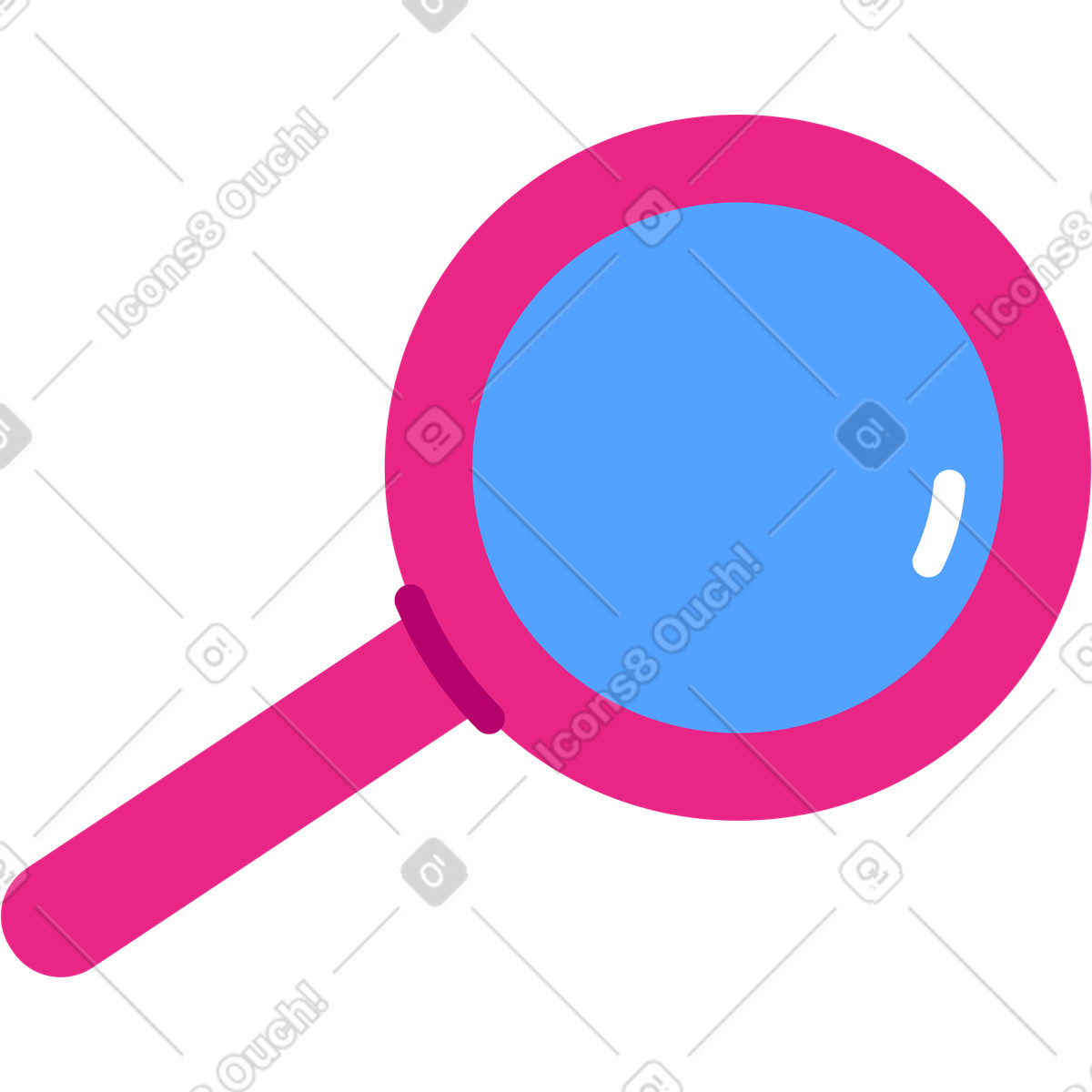 下载 Active 风格的 粉红色的放大镜 插画，支持 PNG、SVG 格式