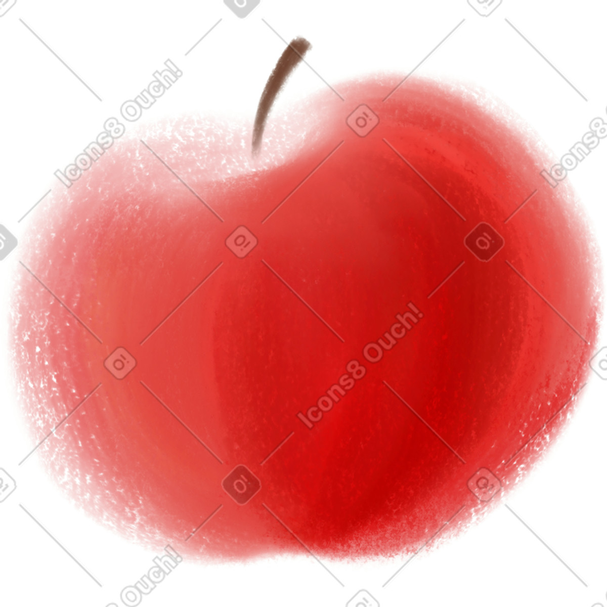 Apple illustration in Mushy style download in PNG, SVG