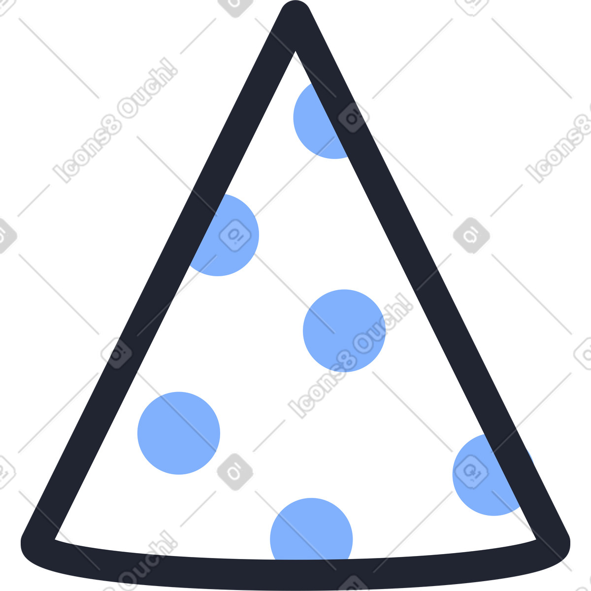 Ilustración Sombrero de cumpleaños en estilo Pablita a descargar en PNG y SVG