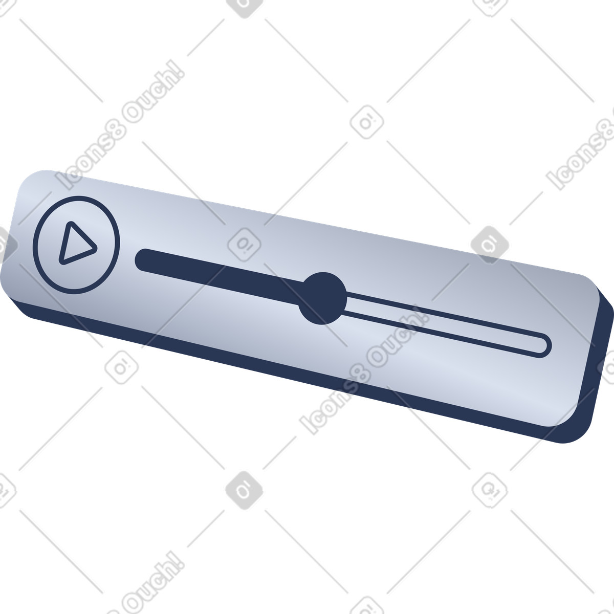 Media player control bar illustration in PNG, SVG