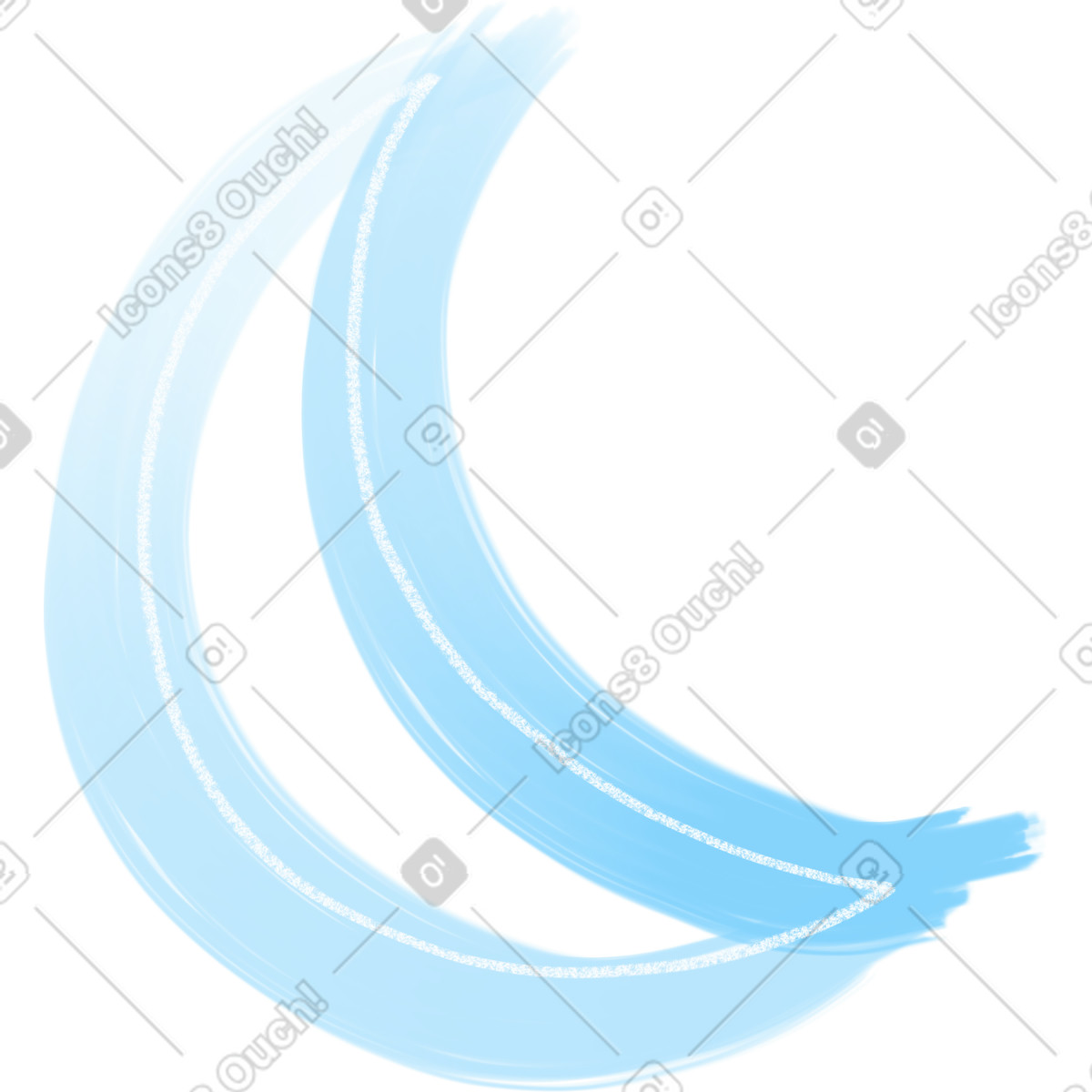 Moon blue illustration in Doodle style download in PNG, SVG