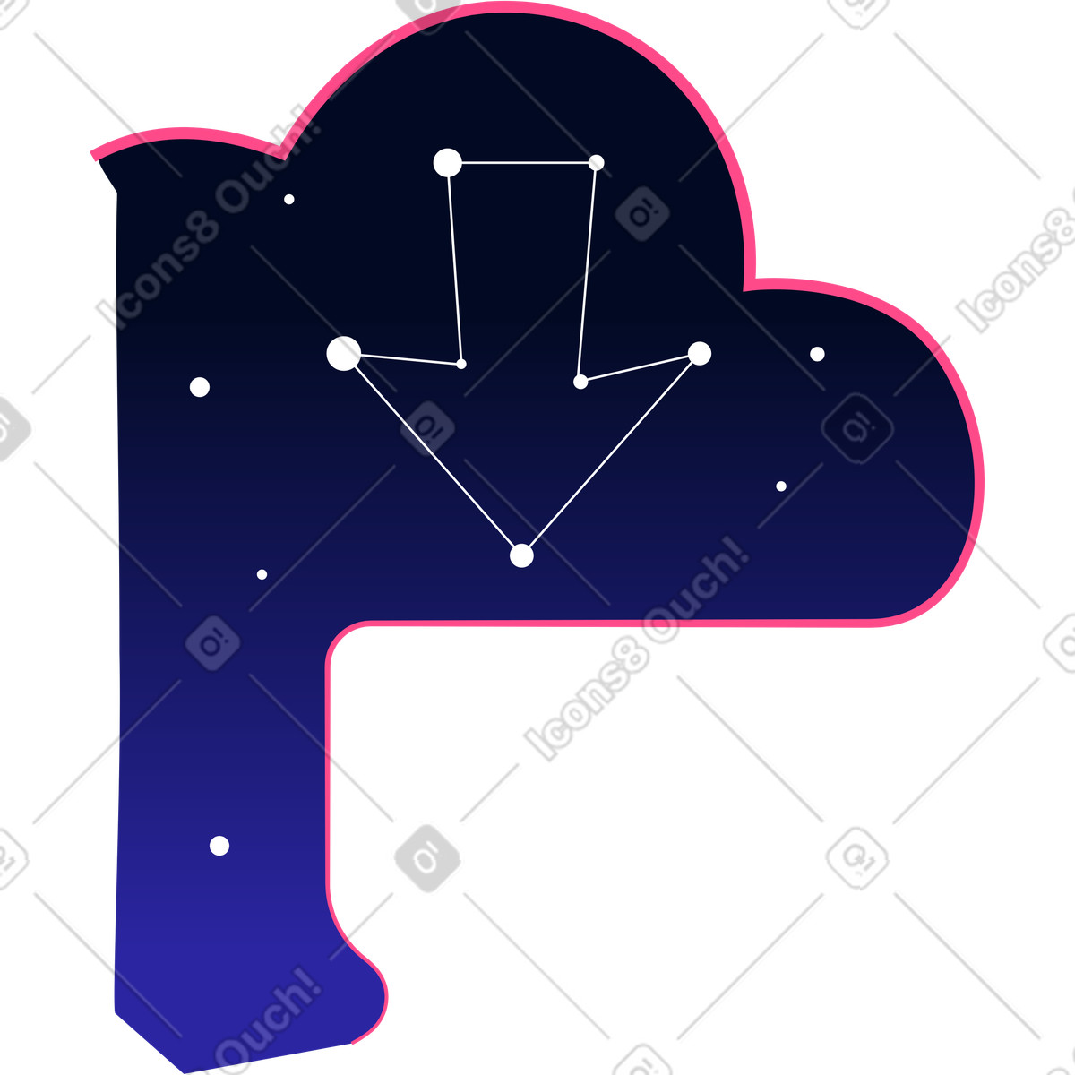 Ilustração de Background arrow em no estilo Space para baixar em PNG, SVG