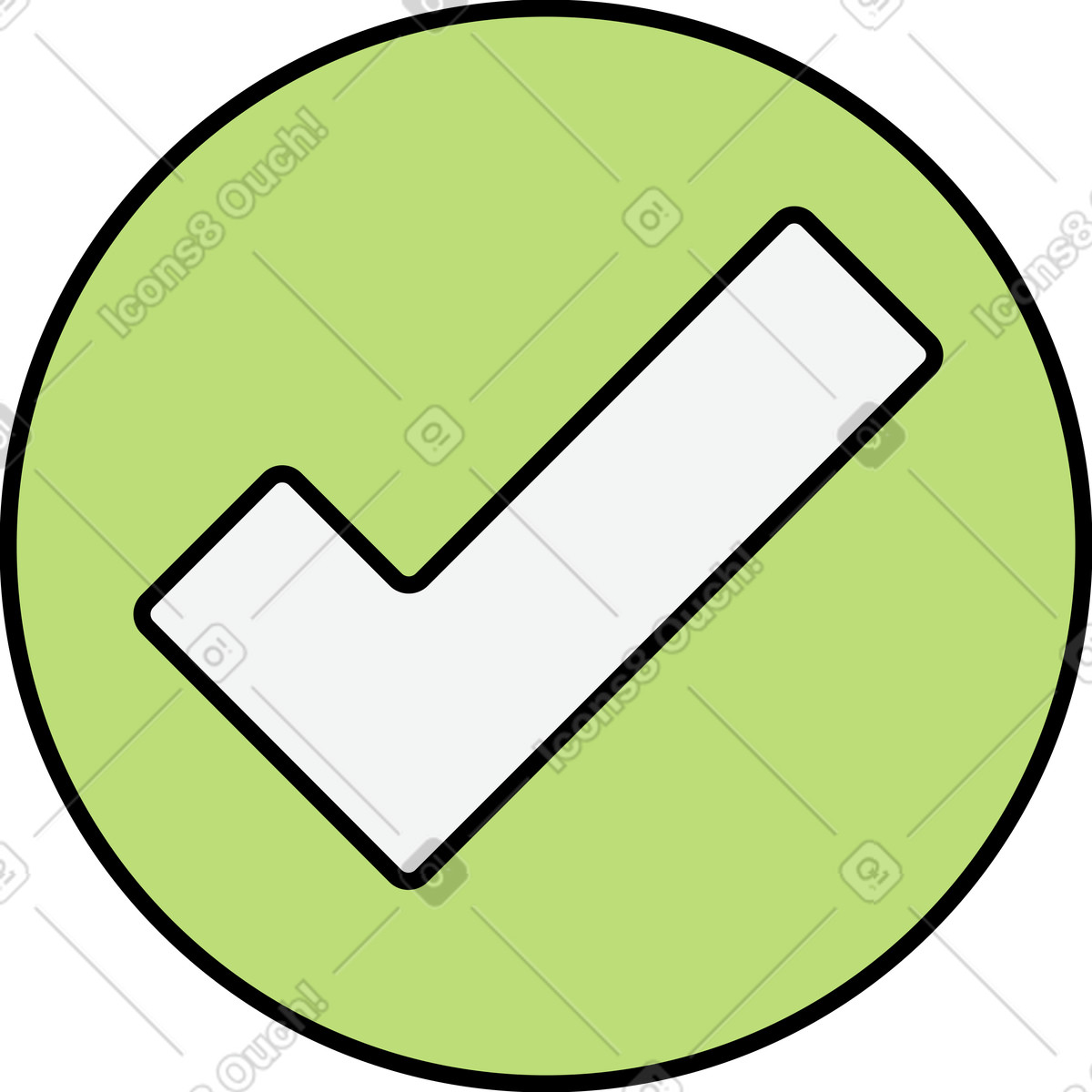 Check mark illustration in Kindy style download in PNG, SVG