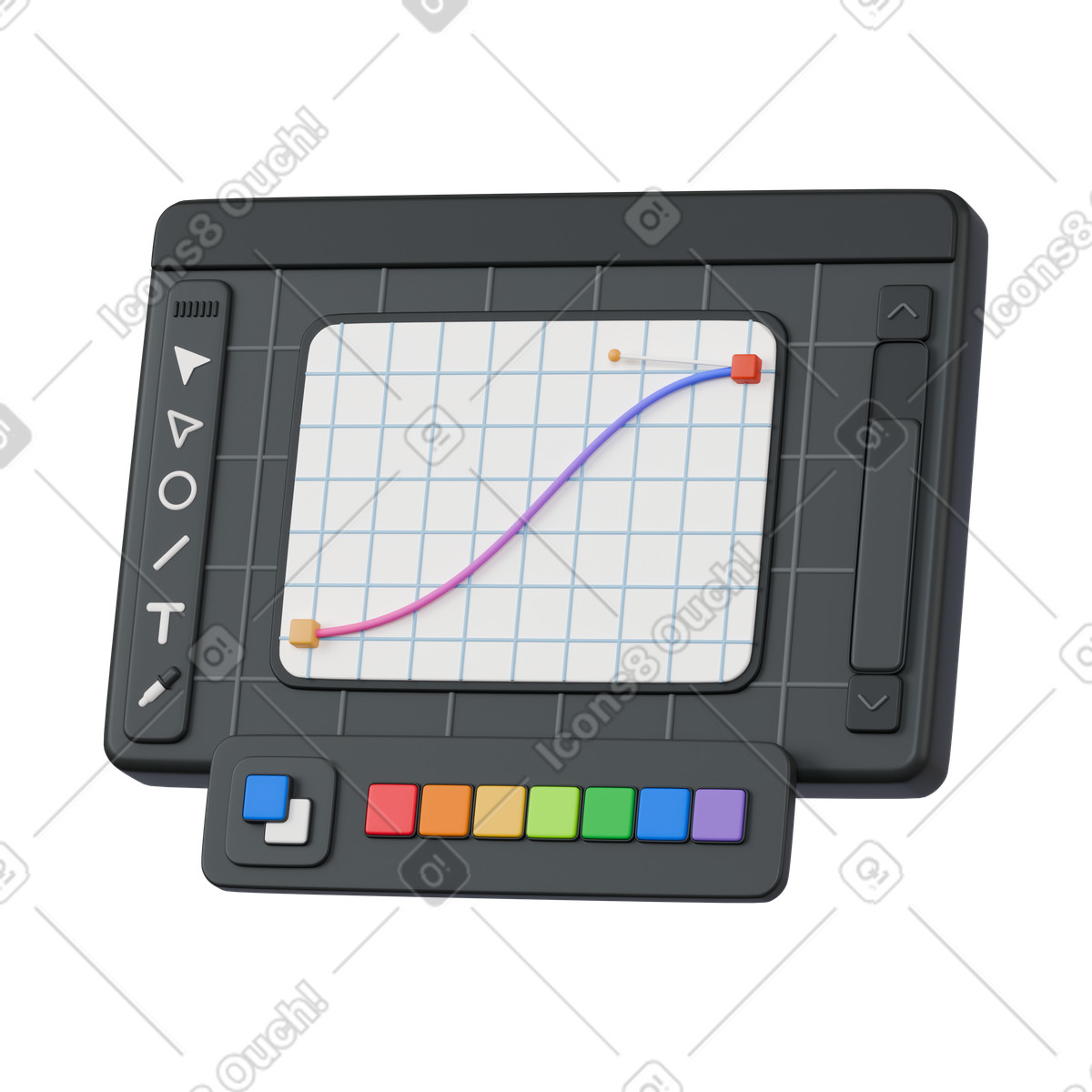 Illustration Graphic design program with tools dans le style 3D Stickle à télécharger aux formats PNG, SVG