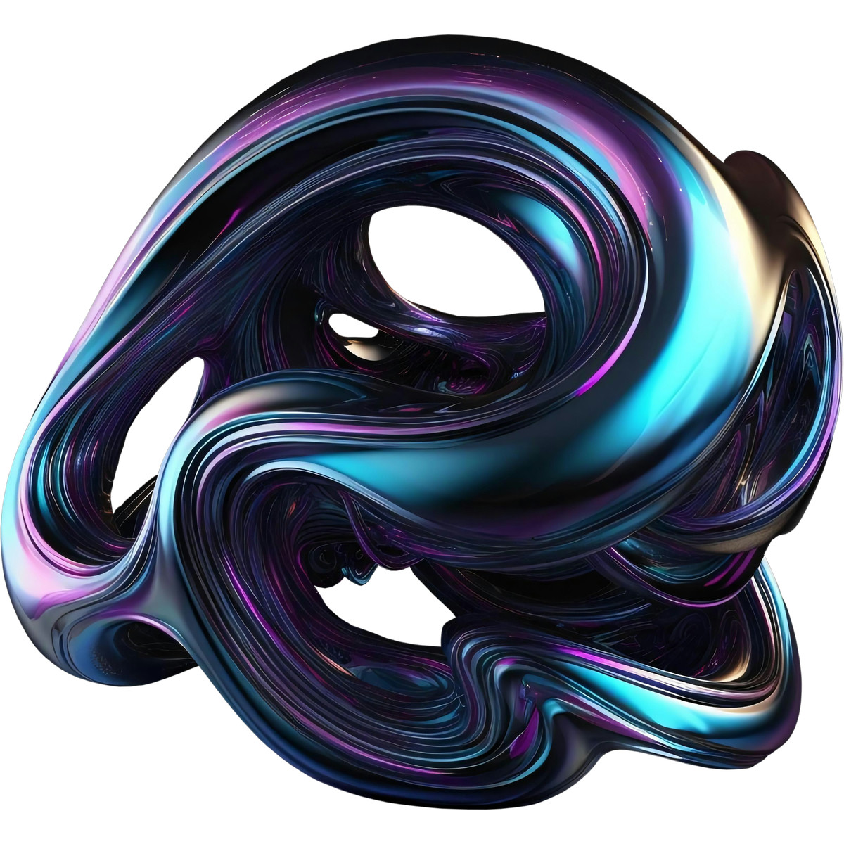 Illustration Forme fluide abstraite métallique dans le style Metallic à télécharger aux formats PNG, SVG