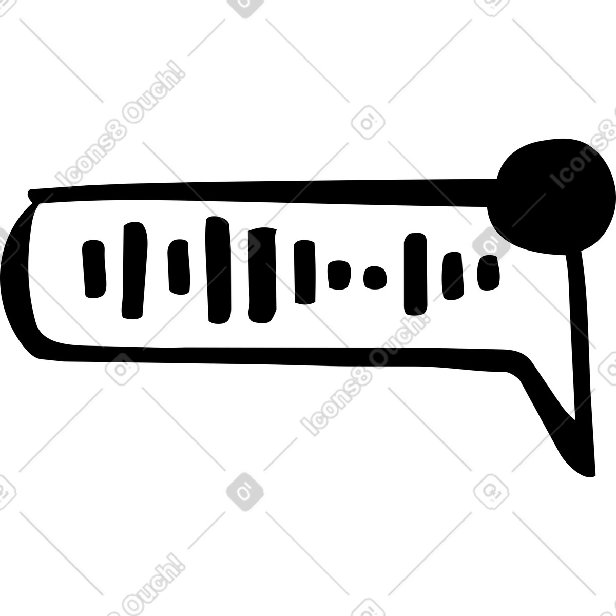 Voicemail notification icon representing new audio message on smartphone screen-Illustration im Line-Stil als Download in PNG, SVG