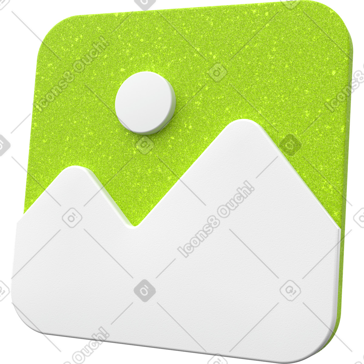 Illustration Icône d'espace réservé à l'image ou de galerie photos dans le style 3D Enterprise télécharger aux formats PNG, SVG