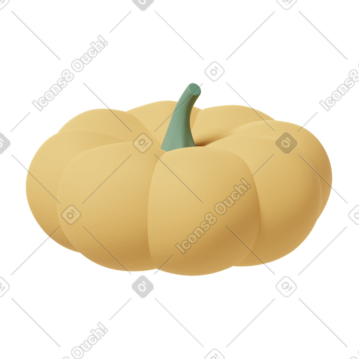 Yellow pumpkin illustration in 3D Casual life style download in PNG, SVG
