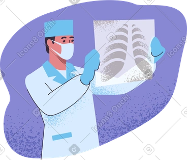 Surgeon looking at x-ray PNG, SVG